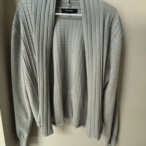 Charter Club Light Gray Ribbed Cardigan